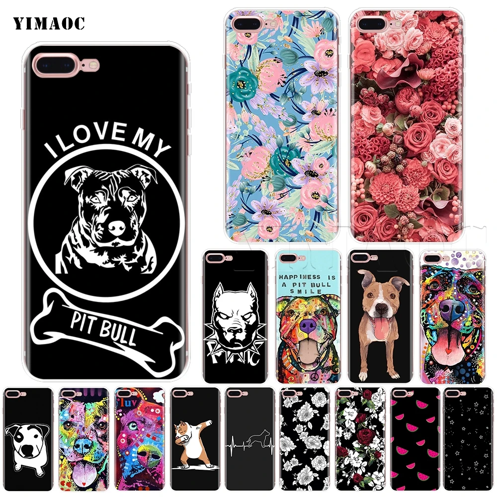 

YIMAOC Pit Bull Pitbull Soft Silicone Case for iPhone 11 Pro XS Max XR X 8 7 6 6S Plus 5 5s se