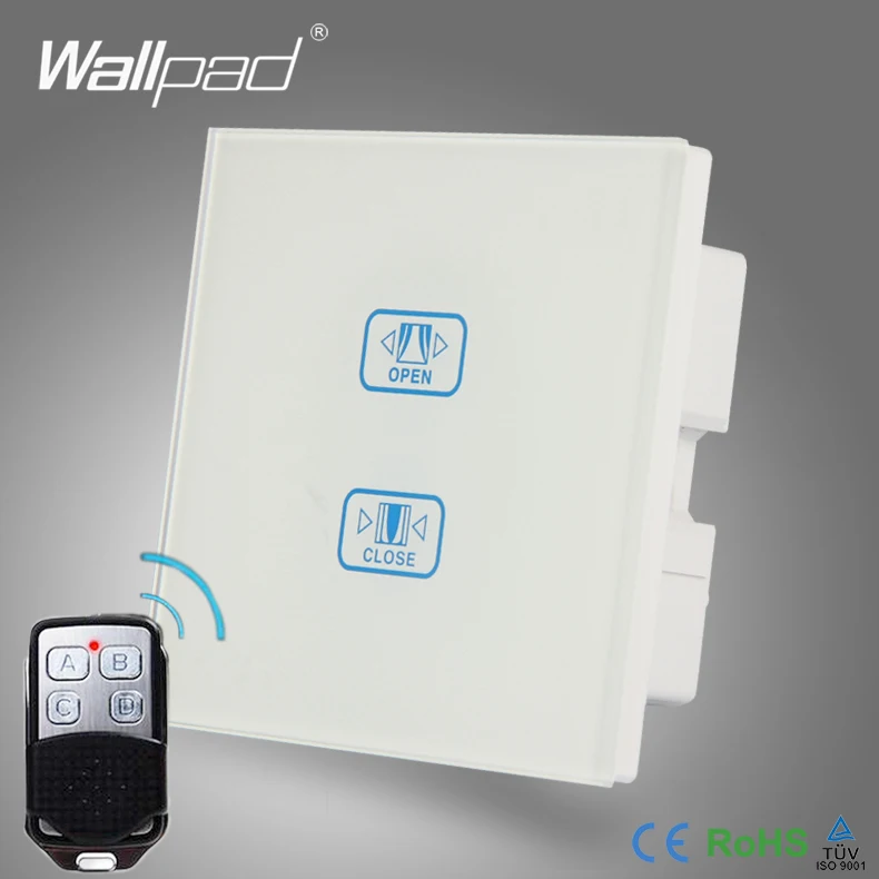 

2pcs 2 Gang 2/3/4 Way Curtain Switch Wallpad White Crystal Glass Broadlink Phone WIFI Remote Curtain Window Control Wall Switch