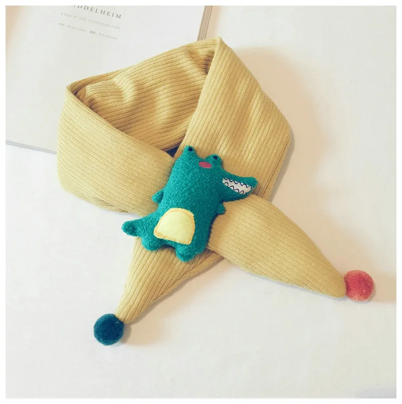  Autumn And Winter New Children'S Cartoon Dinosaur Scarf Korean Version Of Men And Women Baby Solid Color Plush Warm Scarf GCG64 (4)