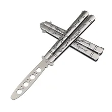 Дракон шаблон титановое покрытие обучение складной нож не острый бабочка белый с коробкой