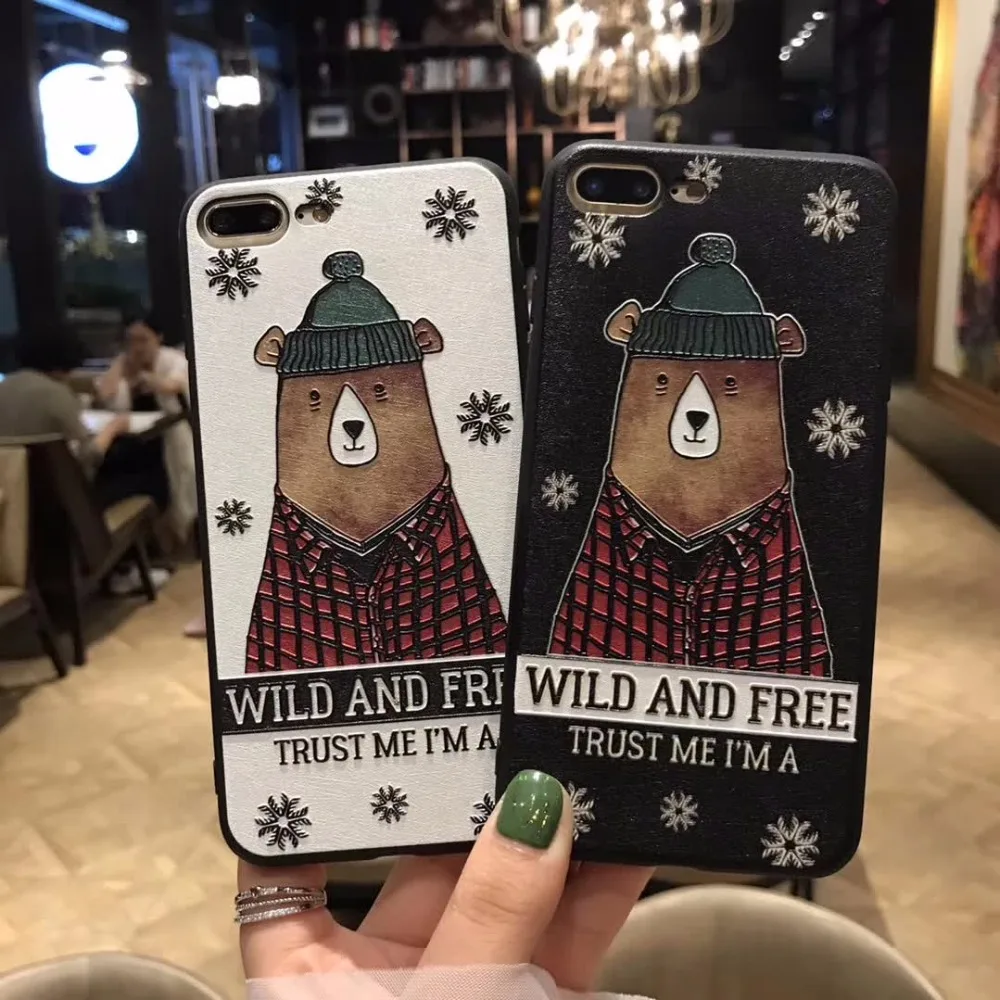 3d Embossing Soft Silicone Tpu Back Cover Case For Iphone 7 6 6s Plus 7