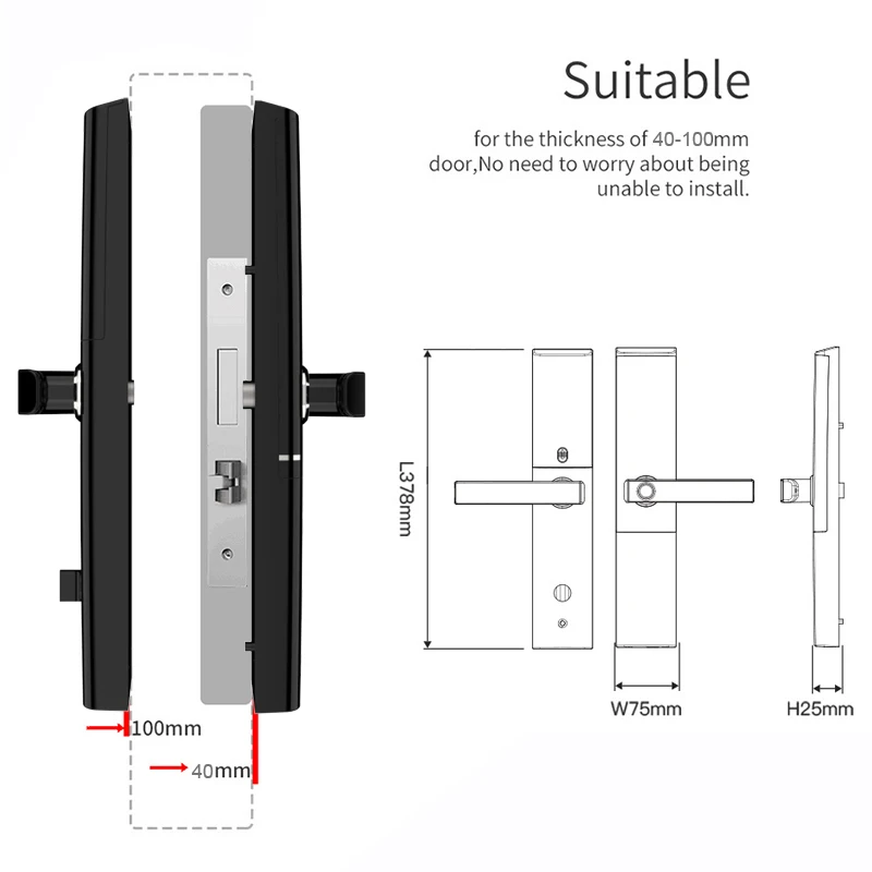 Biometric Fingerprint Lock, Security Intelligent Smart Lock With WiFi APP Password RFID Unlock,Door Lock Electronic Hotels