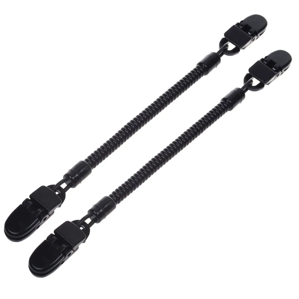 

TOPIND 3pcs Black Hat Leash Retainer Clip Keeper for Fishing Apparel Cap Holder with Coiled Cord