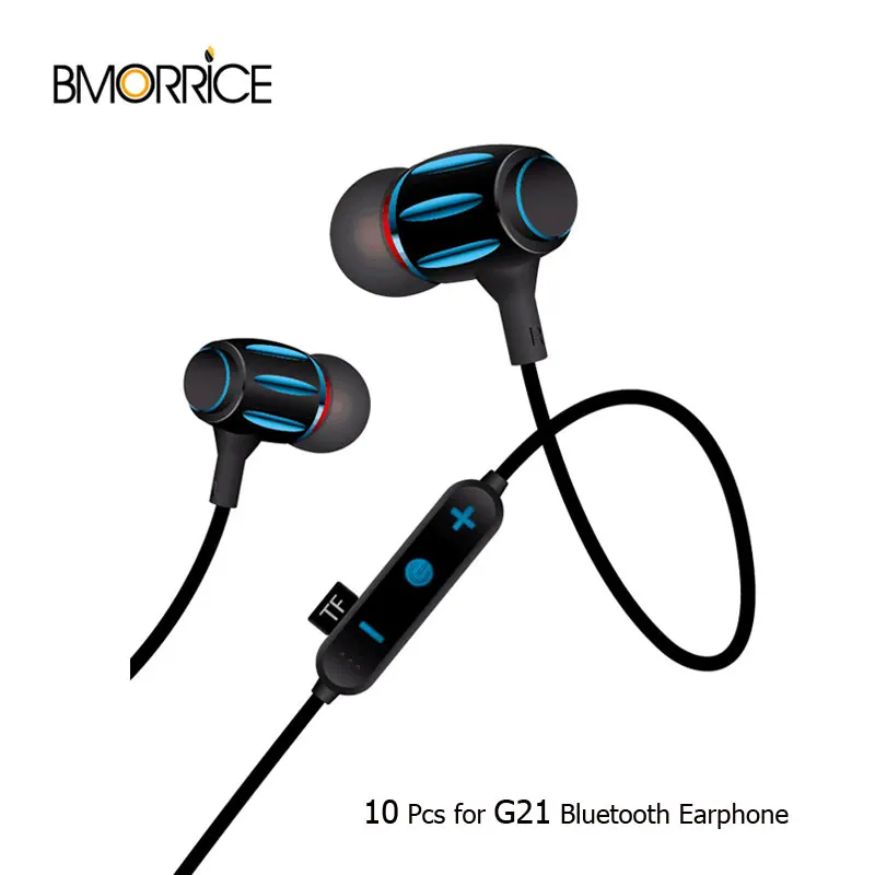 

10 Pcs/lot G21 Bluetooth Earphone V4.1+EDR Metal Sports Stereo Wireless Headphones Headset With HD Mic Auriculares For All Phone