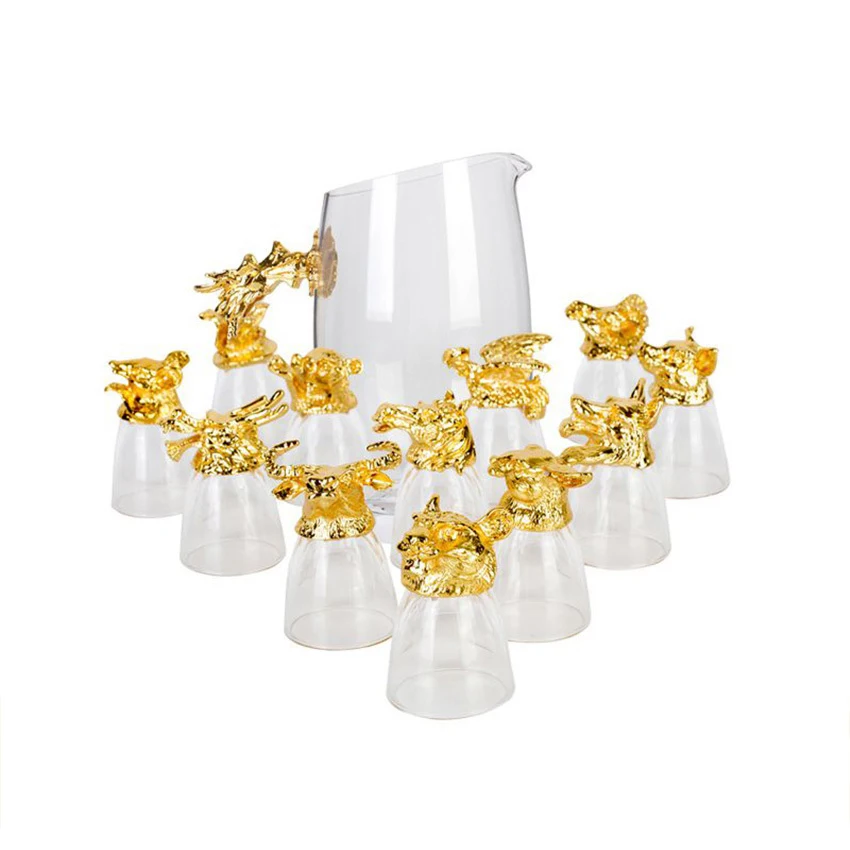 GFHGSD 13 шт./компл. высококлассные золотые зодиакальные бокалы для вина креативное