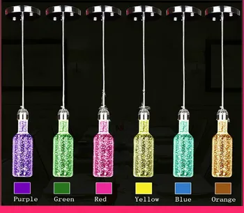 

Bubble Crystal Bottle Pendant Lights BAR lamp creative personality LED restaurant crystal art 6 color for shoose
