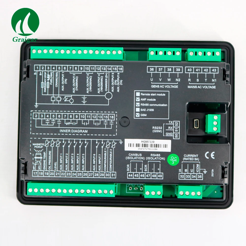 

High quality SmartGen HGM7220 Genset Controller Generator Controller Diesel Generator Panel