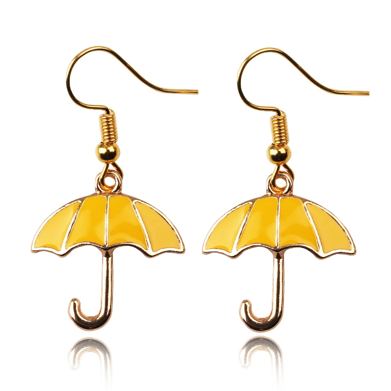 

HIMYM How I Met Your Mother Yellow Umbrella mother Blue French Horn Earrings