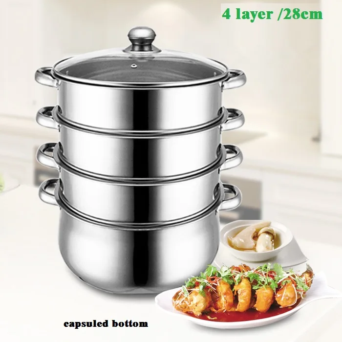 Пароварка из нержавеющей стали 4 уровня 28 см/30/32/38/40 см|steamer pot|cooking steamer potstainless pot |