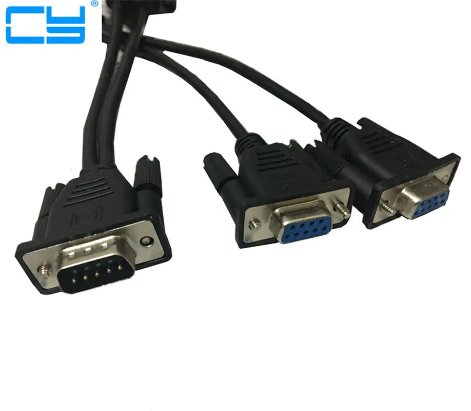 

DB9 Male to 2 Female Serial Rs232 Splitter Cable Rs232 Male to 2 Female 2 in One for Cash Register Displays Cable adapter