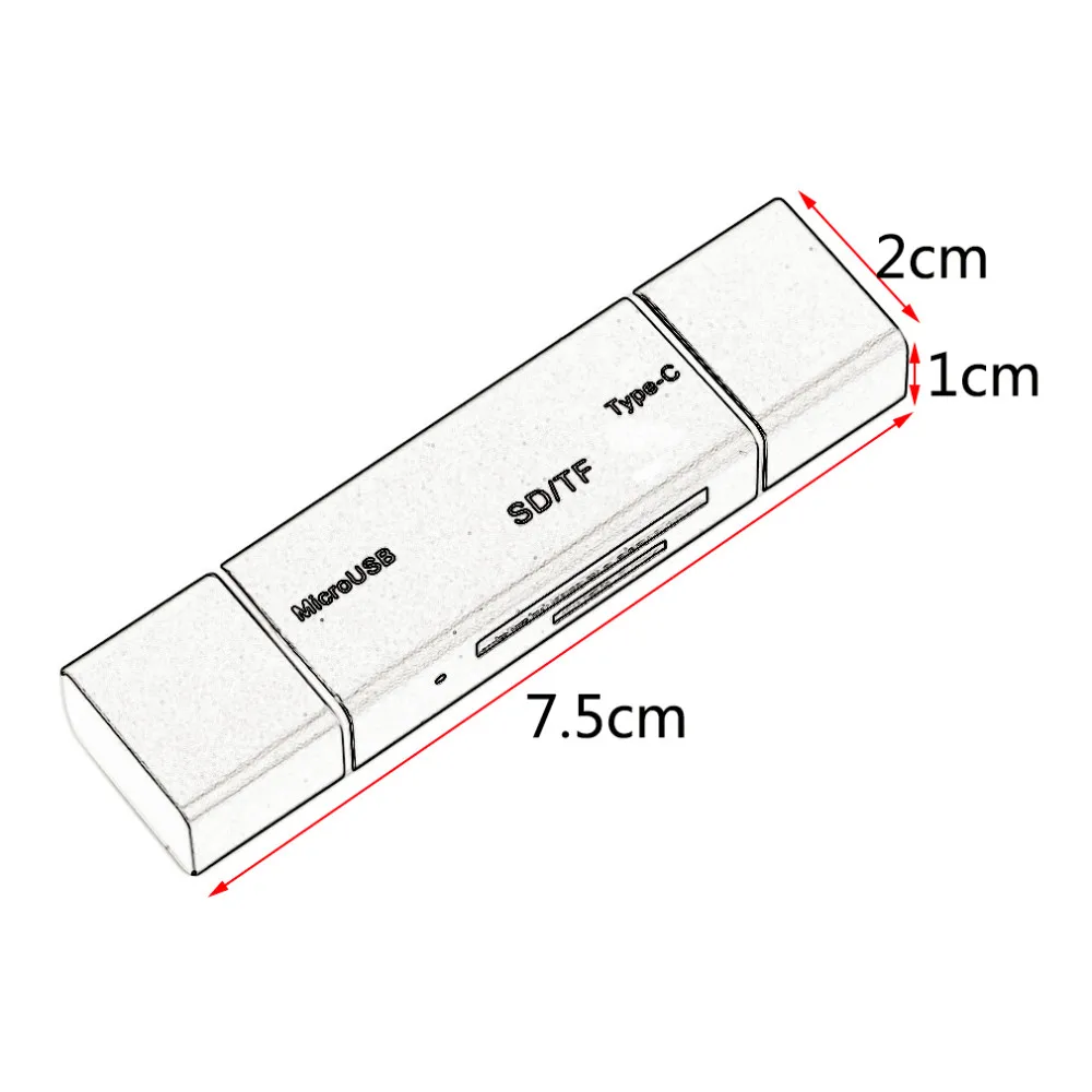 Супер высокоскоростной OTG адаптер для мобильного телефона type-C кардридер USB-A микро кардридер для портативных ПК черный/синий Прямая