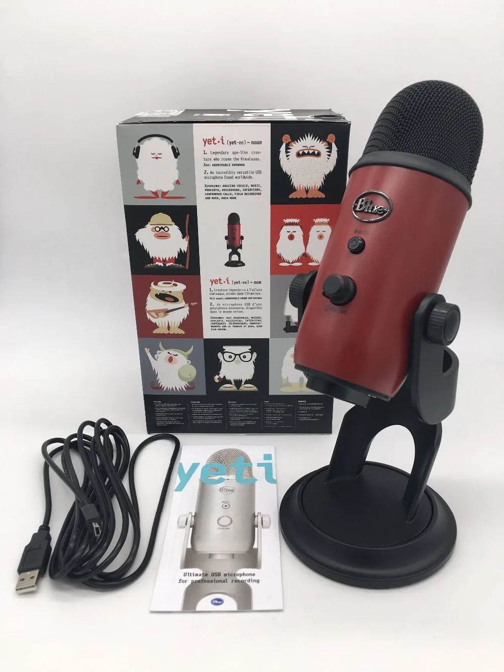 Синий Yeti studio USB конденсаторный микрофон для прямого вещания и записи с внутренней звуковой картой plug and play