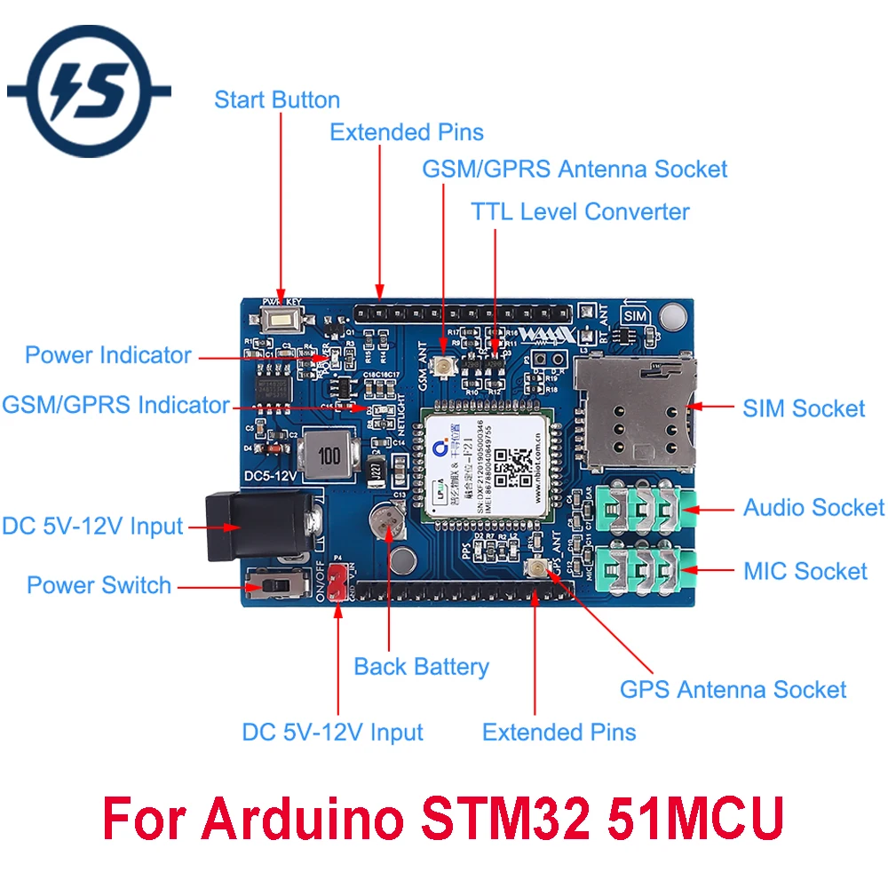 2 шт. GSM GPRS GPS 3 в 1 F21 беспроводной модуль щит DC 5 12 В для Arduino STM32 51MCU поддержка