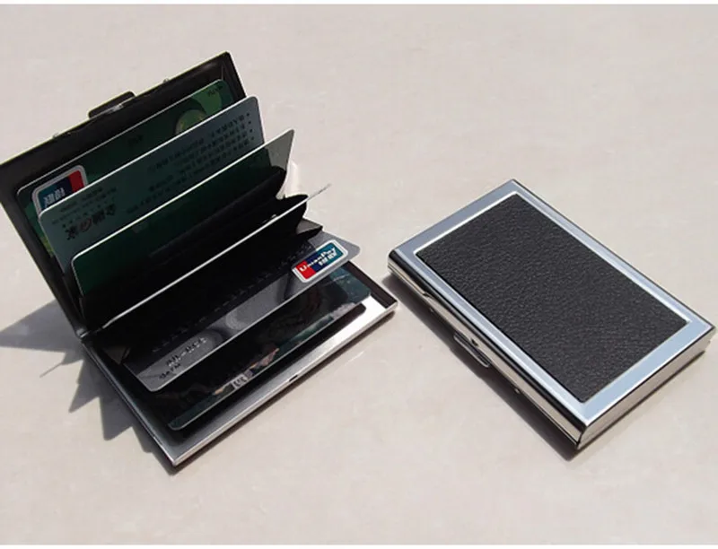 6 Colors High-Grade stainless steel men credit card holder women metal bank card case card box
