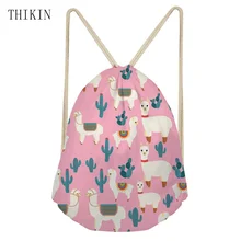 THIKIN Asteca Lhama Alpaca Saco de Natação para As Mulheres Meninas Dos Desenhos Animados Prints Mochila Sacos de Desporto Draw-corda Praia Back Pack crianças