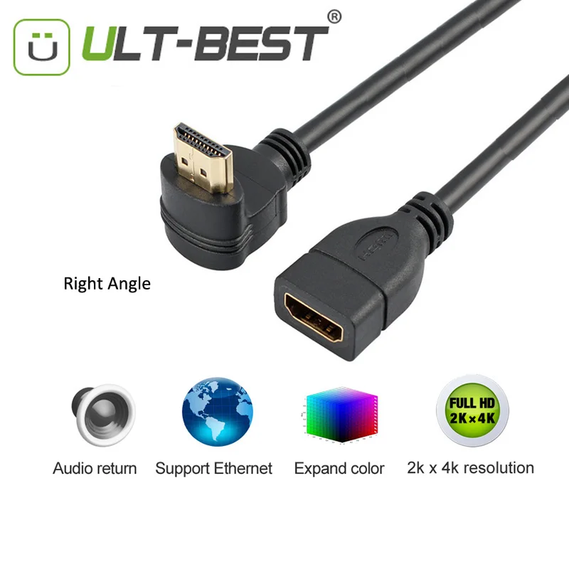ULT-BEST Высокоскоростной HDMI с кабелем Ethernet 1 4 в удлинитель штырь-гнездо