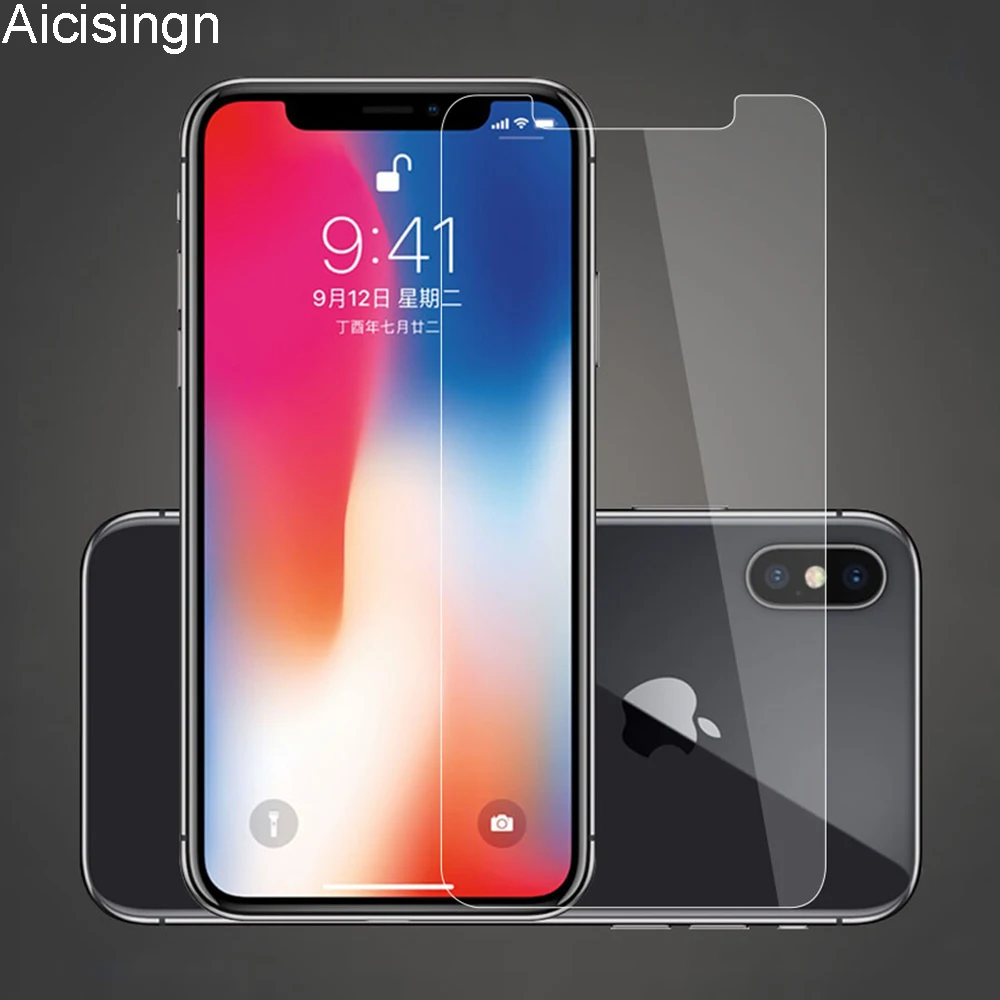 Aicisingn защитное закаленное стекло для iPhone 7 8 6 6S Plus X XS Max XR жесткая защитная пленка