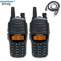 2 шт. Baofeng UV-X9 8 Вт мощный портативной рации Тройной 8 Вт/4 Вт/1 Вт двойной PTT VHF/UHF Dual Band Портативный радио + USB кабель для программирования