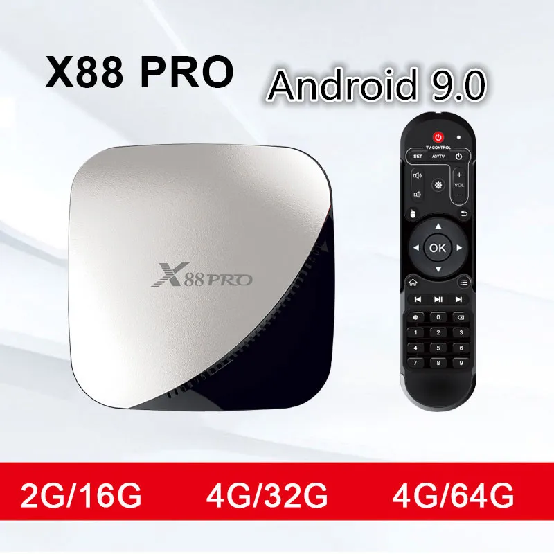 X88 pro Android 9 0 ТВ приставка 4 Гб ОЗУ 64 Google голосовой помощник Rockchip RK3318