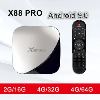 

X88 pro Android 9.0 TV BOX 4GB RAM 64GB Google Voice Assistant Rockchip RK3318 Quad core 2.4&5G Dual Wifi 4K H.265 Youtube