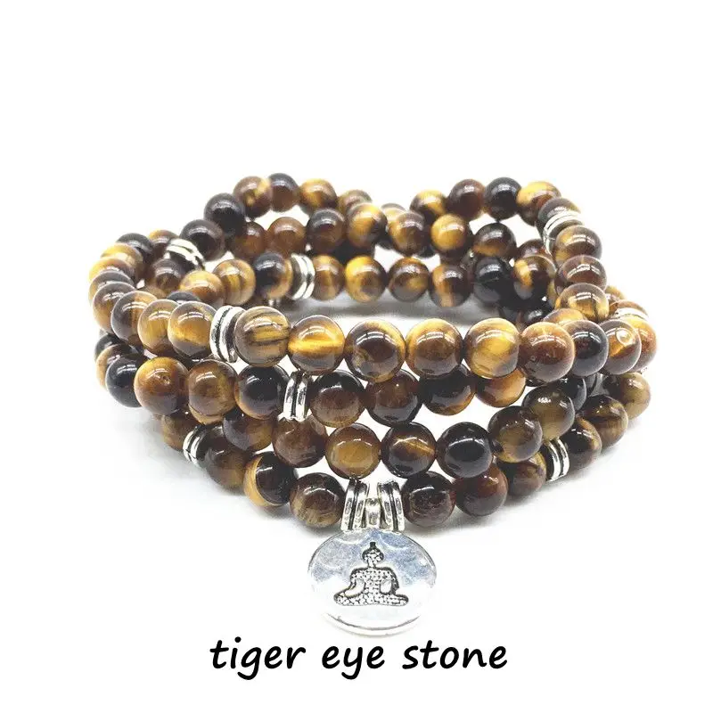 tiger eye stone bead mala bracelet_