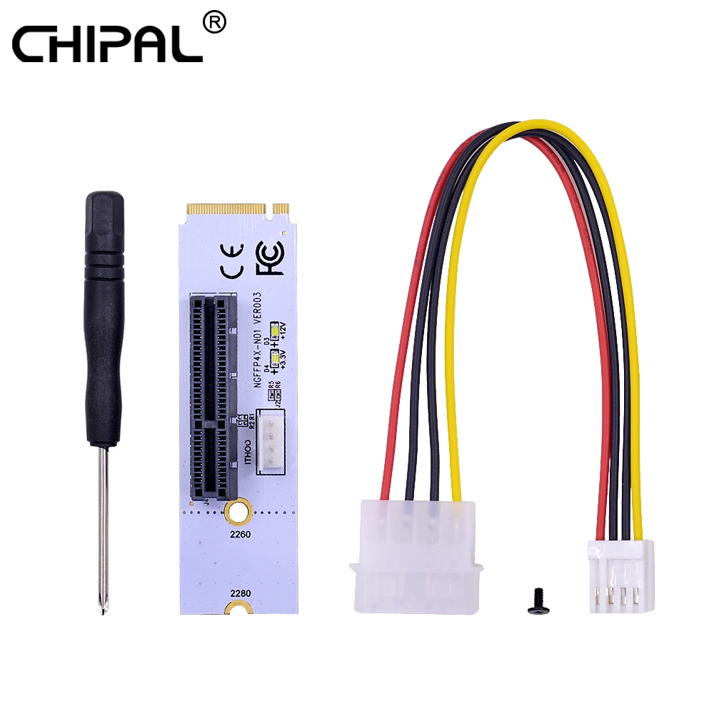 CHIPAL NGFF M.2 до PCI E 4X Райзер карта M2 M ключ к адаптеру PCIe X4 светодиодный ным