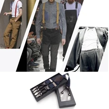 Для мужчин жаккардовые Y-Форма чулок Non-Slip 6 зажимы эластичные регулируемые брюки на подтяжках