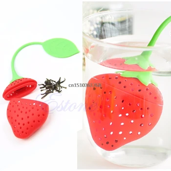 

Cute Silicone Strawberry Tea Leaf Strainer Herbal Spice Infuser Filter Diffuser