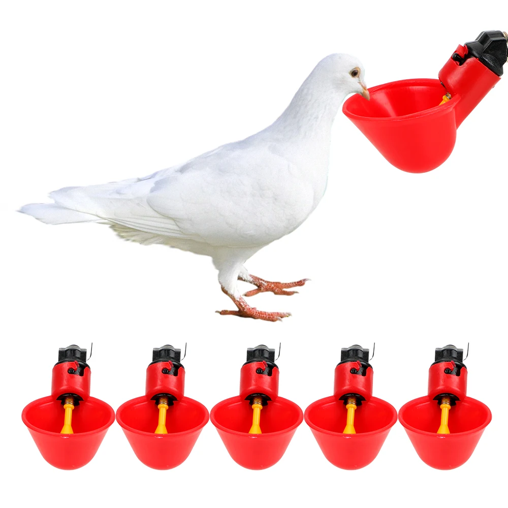 

5 Pcs Chicken drinking Cups Automatic Bird Coop Feeder Quail waterer bowls Bird Poultry husbandry tools