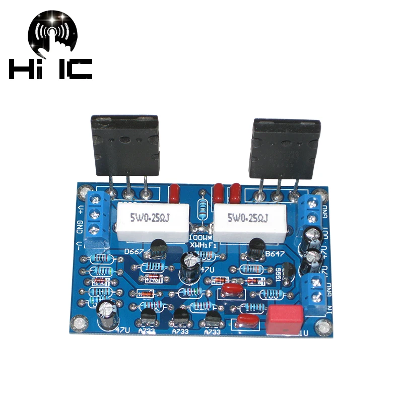 

Olive Dual DC 35V 2SC5200+2SA1943 Mono Channel No Noise HIFI Audio Amplifier Board 100W