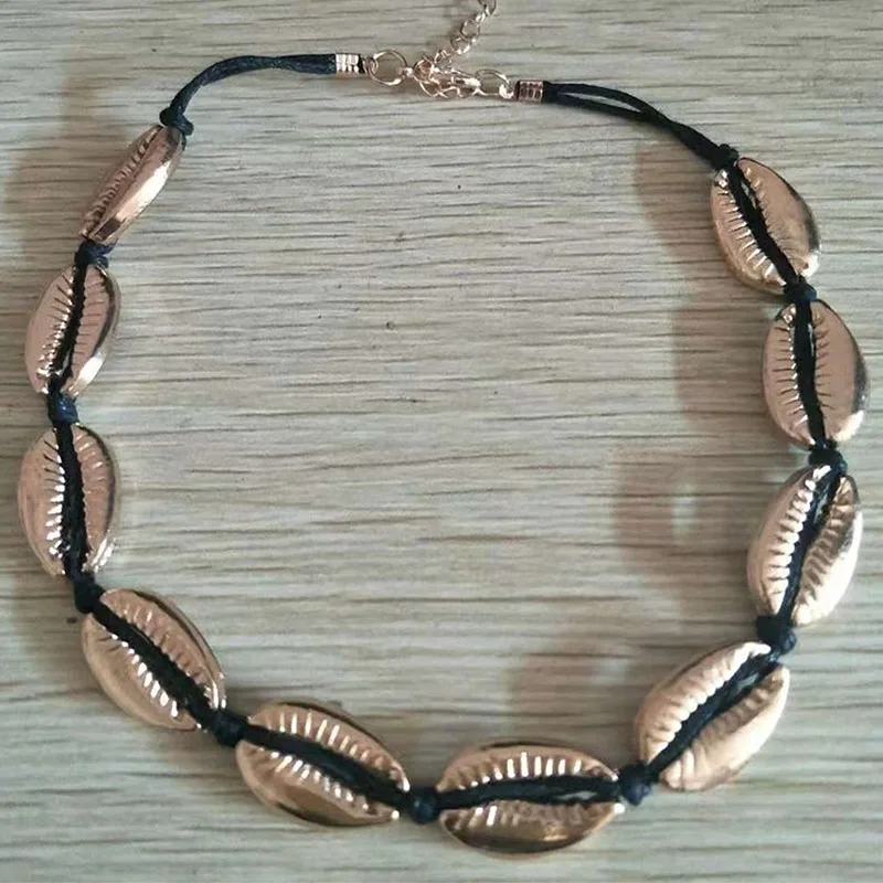 

Fashion Nature Shell Choker Necklace Handmade Necklace Seashell Jewelry Gold Choker Necklace for Women Summer Ocean Beach Boho