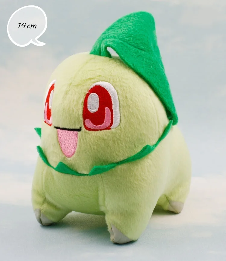 

Japan Anime Chikorita Kawaii 14CM Plush Toys Cartoon Stuffed Dolls for children Birthday Gifts