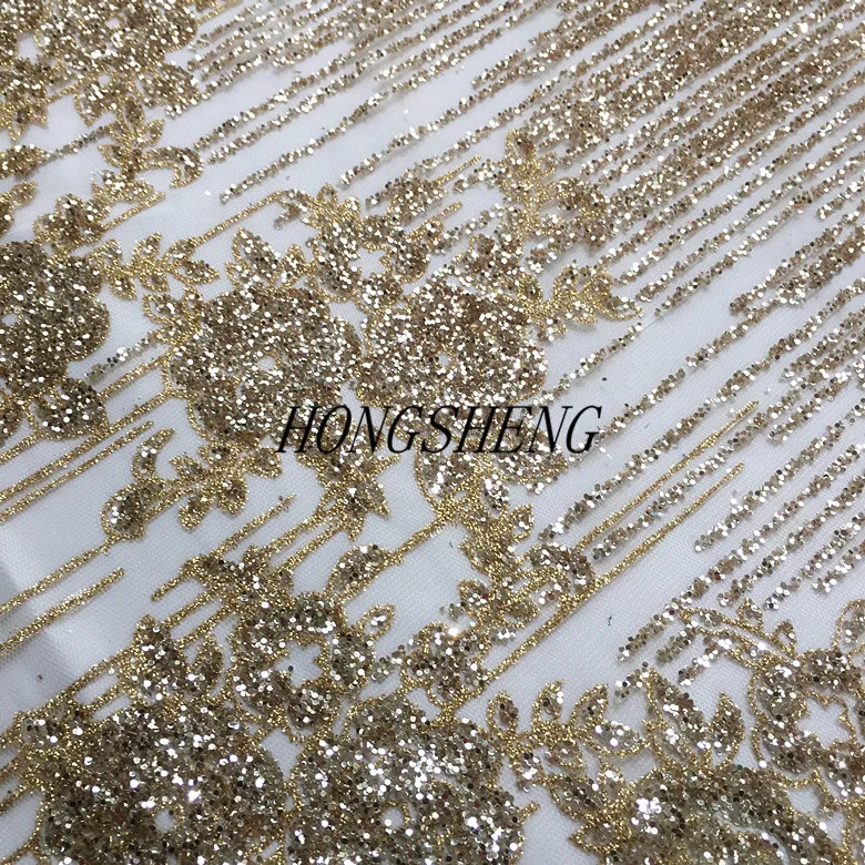Элегантное Золотое шампанское блестящее яркое блестящее бриллиантовое платье, сценическое платье, свадебное платье, ткань 50x130 см