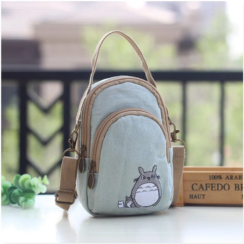 

Canvas cartoon totoro women mini tote handbags ladies shoulder cross-body money bags female phone pouches bolso bolsa for girls