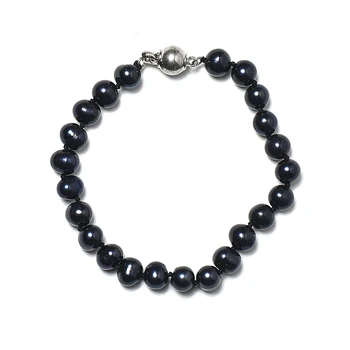 

The 7-8 MM Long and thin And Beautiful Atmospheric Black color and shiny Customized Natural Pearl Bracelet