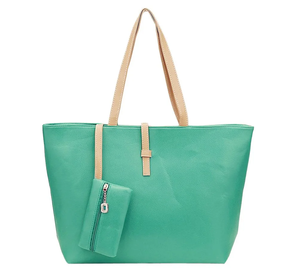 TEXU large summer women tote bag Green casual women Bag ladies leather