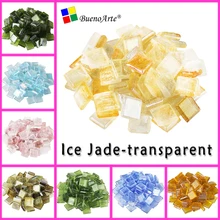 200 г/270 шт 10X10 мм 3/8 дюйма прозрачная ледяная Нефритовая мозаика крошечный, DIY Поставщик материалов, Мини Свободные ледяные нефритовые стеклянные кусочки