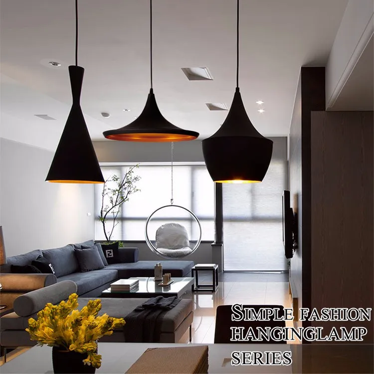 LukLoy Aluminum Drop Light Pendant, BlackRedWhite Light Lamp Shade for Kitchen Island Dining Room Decoration, 220V E27 (10)