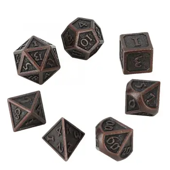 

7pcs/set Metal Vintage Polyhedral Dices Irregular Shape Table Game Dice For Kids Funny