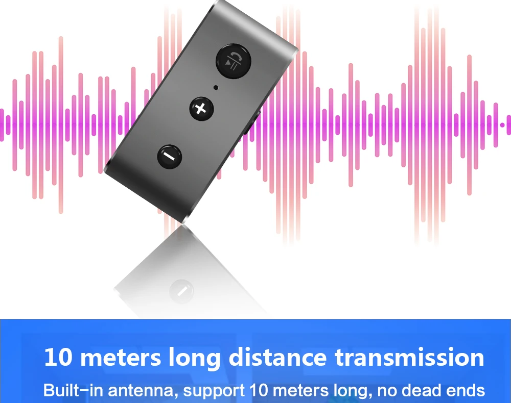 Беспроводной аудио Bluetooth ресивер дополнительный громкоговоритель автомобильный комплект адаптер передатчик громкой связи с разъемом 3,5 мм для компьютера телефона дома