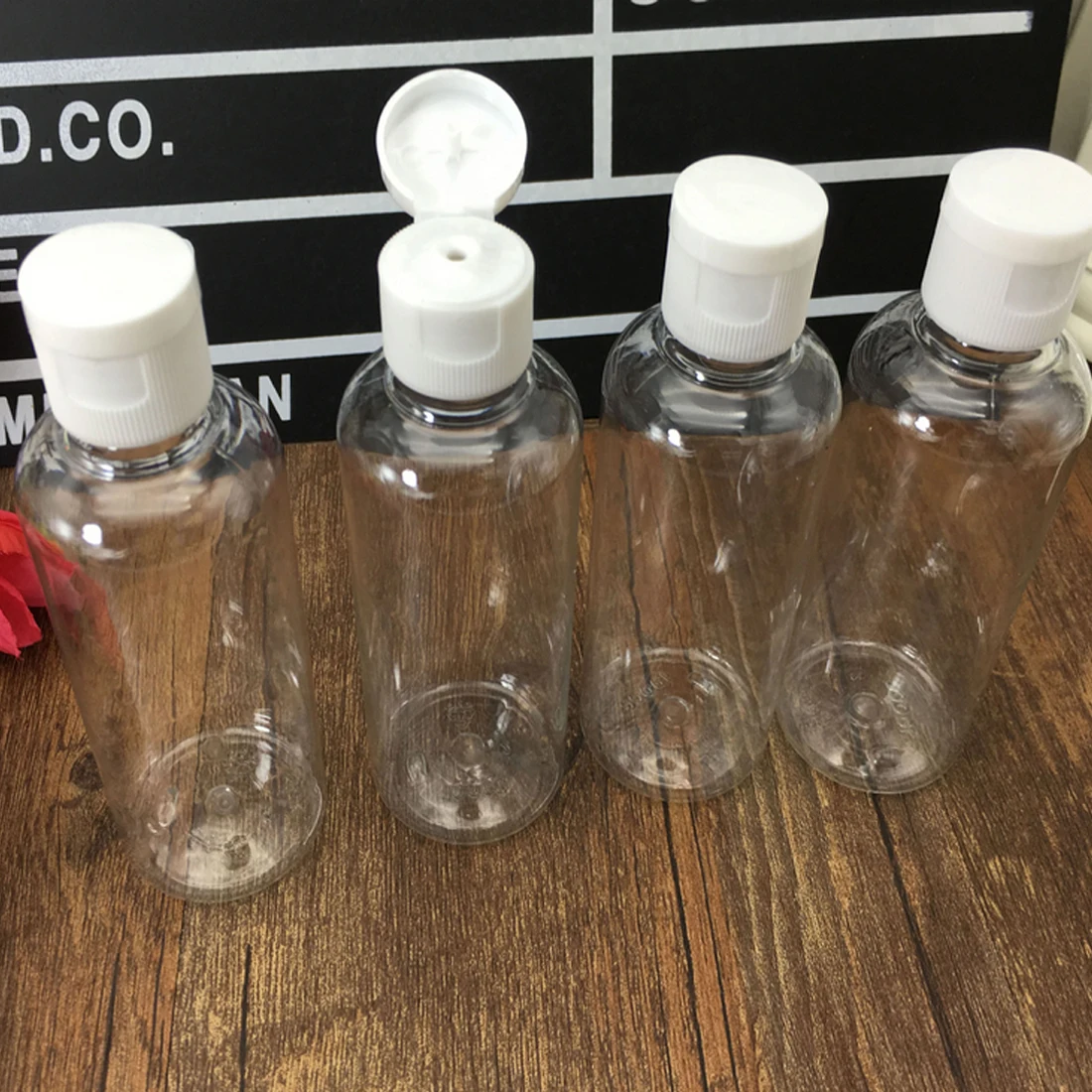 4PCS 100ml PET Transparent Empty Lotion Container Bottle Travel Kit