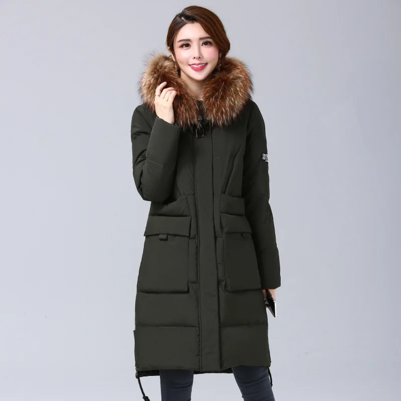  2019 Winter New Down Jacket Brand Women's Winter Jackets Big Fur Collar Ladies Down Jacket Thick Warm Winter Woman COats M-2XL  (13)