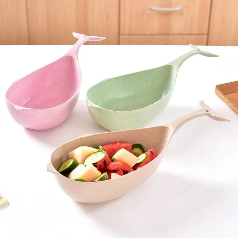 Wheat Stalk Whale Shape font b Salad b font Fruit Plate Simple Color Simple Fashion Multi