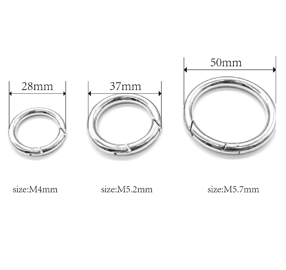 

3pcs Metal Snap Clip Trigger Spring Gate Oval Open Ring M4x28mm Clips for Buckle Ring, O Ring Round Carabiner Snap Clip