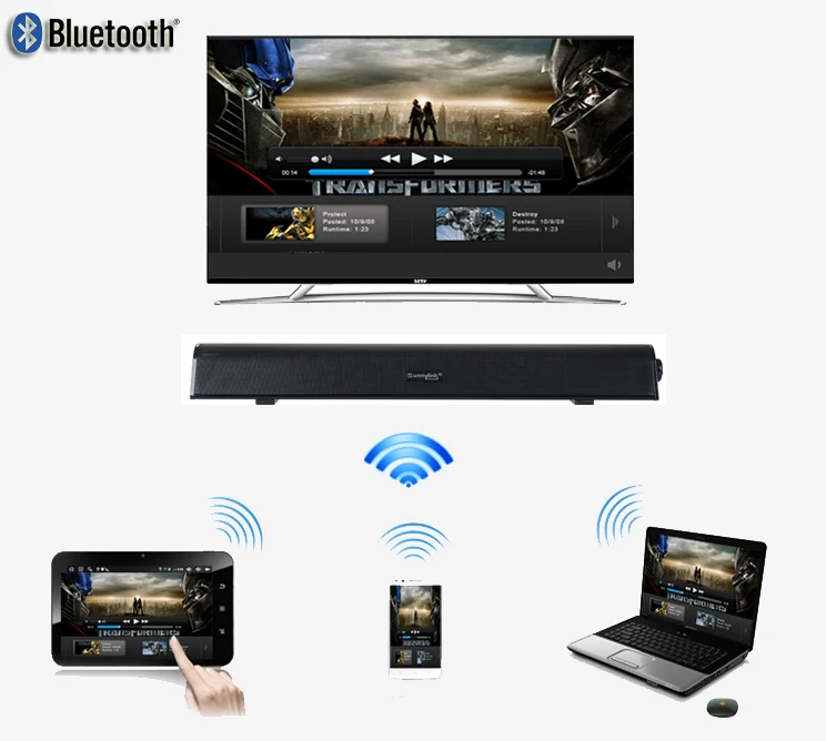 Беспроводной мини BLUETOOTH Саундбар для ТВ и компьютеров 10 Вт RMS звуковая панель