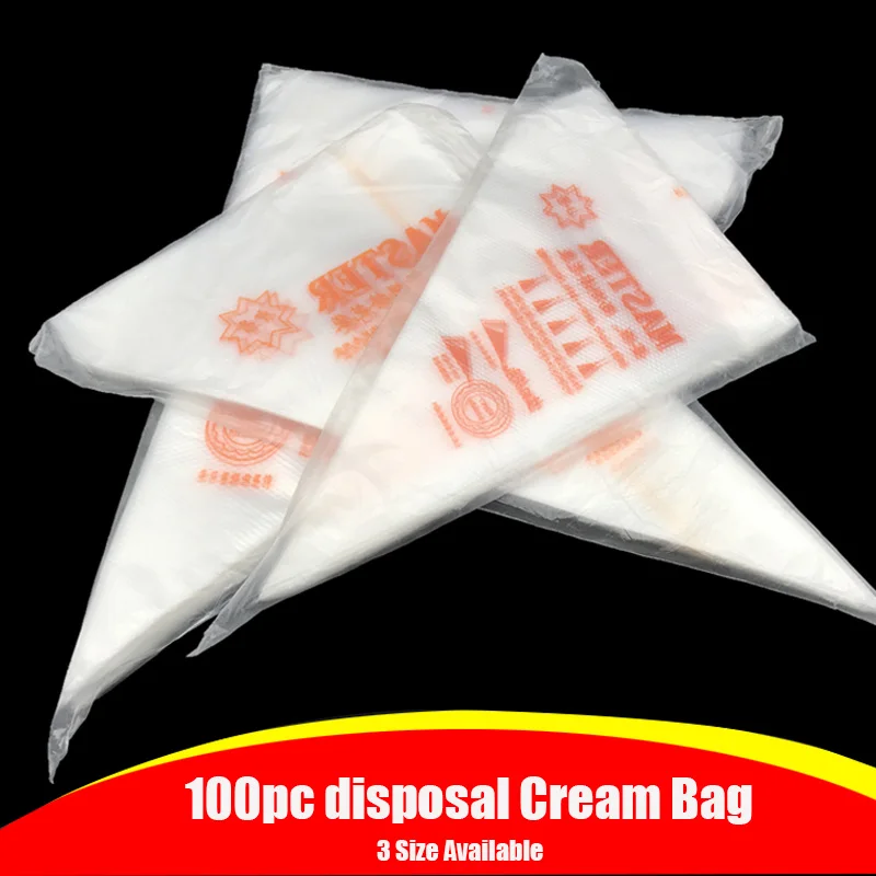 100Pcs/Lot Disposable Cream Pastry Cake Icing Piping Decorating Bags 