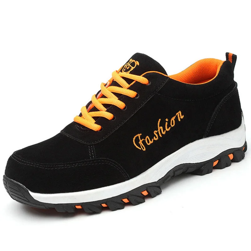 الرجال الصلب اصبع القدم حذاء امن للعمل عارضة تنفس في الهواء الطلق أحذية رياضية 2019 جديد العمل أحذية السلامة الذكور أحذية الكبار الأحذية 37-46