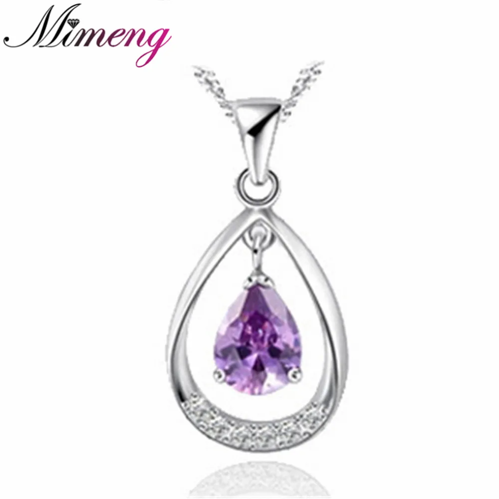 

AAA 100% Silver 925 Necklace Super Flash Water Drop Sterling Silver Necklaces & Pendants FREE SHIPPING