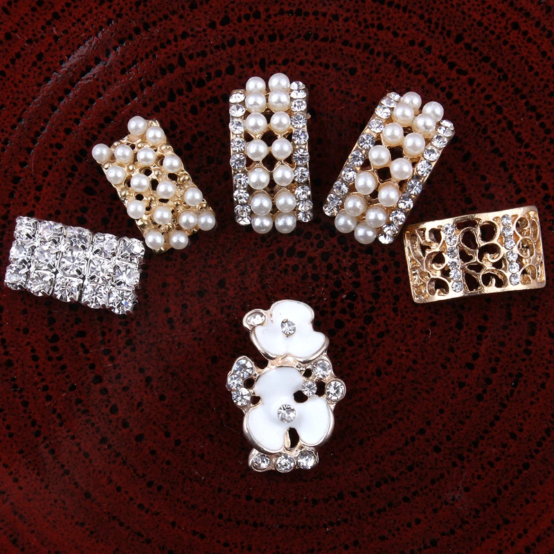 

30PCS Handmade Vintage Metal Decorative Buttons Crystal Pearl Flower Center Alloy Flatback Rhinestone Buttons Craft Supplies