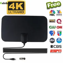 Kebidumei, amplificador de señal HD para interiores, Antena De TV Digital HDTV 4K, rango de 50 millas, 25 dB para VHF UHF HDTV, antena TV, receptor de señal